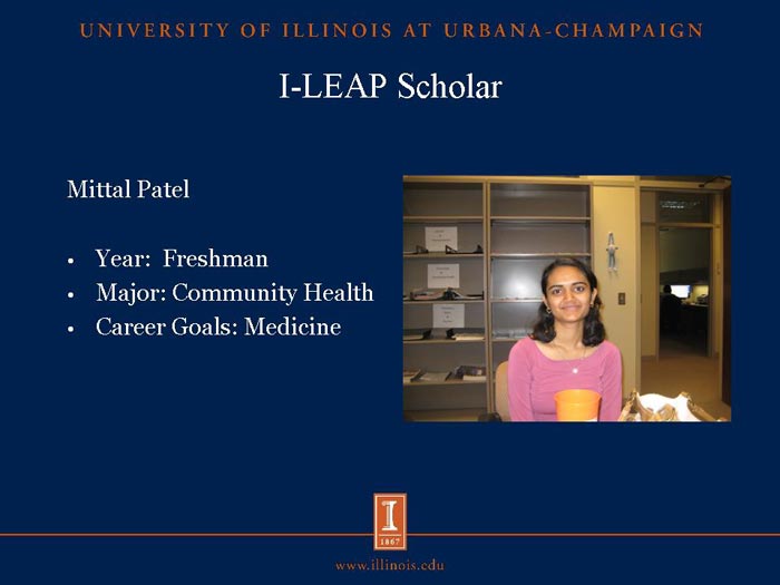 I-LEAP Scholar: Mittal Patel
