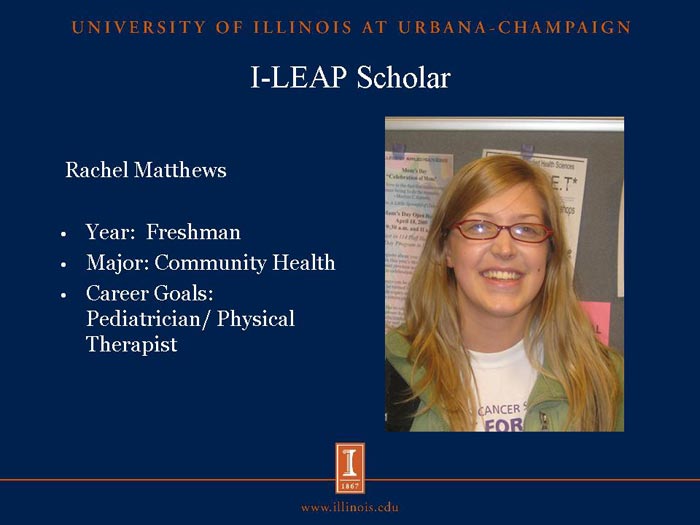I-LEAP Scholar: Rachel Matthews