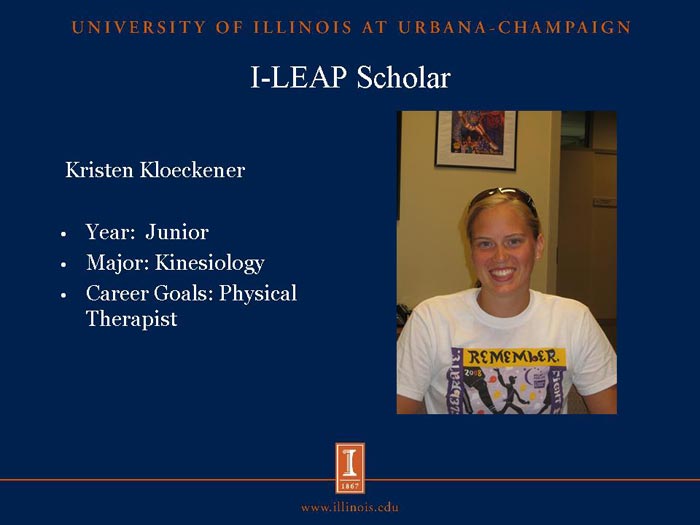 I-LEAP Scholar: Kristen Kloeckener