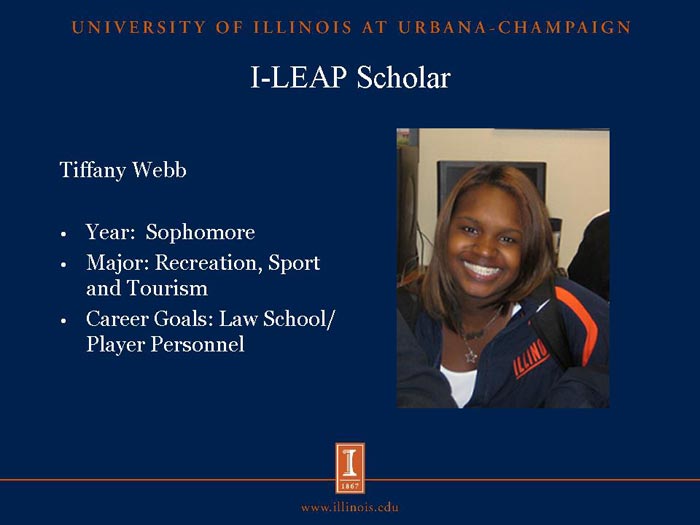 I-LEAP Scholar: Tiffany Webb